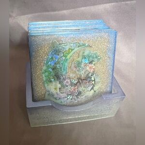 Sparkly Butterfly Resin Drink Coasters
